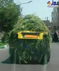 جابجایی حجم زیادی از سبزیجات با پراید تاکسی+عکس