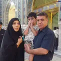 بازیگر معروف سینما و همسرش در حرم امام رضا(ع)/ عکس