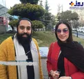 تیپ متفاوت خانم بازیگر در کنار خواننده مشهور+عکس