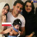خانم بازیگر و همسر فوتبالیستش در کنار دخترشان + عکس