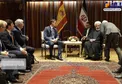 صحبت‌های در گوشی ظریف و روحانی مقابل نخست وزیر اسپانیا/عکس