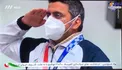 احترام جواد فروغی به پرچم ایران / عکس