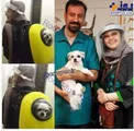 کتایون ریاحی و سگش در دامپزشکی در روزهای کرونایی/عکس