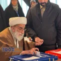 عکس/ آيت‌الله احمد جنتی رأی خود را به صندوق انداخت
