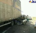 نجات معجزه آسایه راننده در تصادف با تریلی+عکس