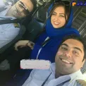 تیپ خانم بازیگر در کابین خلبان کنار همسرش+ عکس
