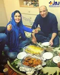 غذا خوردن الناز شاکردوست و آقای بازیگر روی پتو+عکس