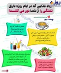 اینفوگرافیک/ مواد غذایی که در ایام روزه داری تشنگی را از شمـا دور می کننـــد!