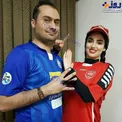 کری خوانی فوتبالی خانم بازیگر پرسپولیسی با همسر استقلالی اش+عکس