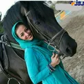 اسب سیاه و خاص بازیگر زن مشهور+ عکس