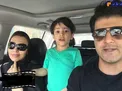 سلفی هومن حاج عبداللهی، همسر و پسرش در ماشین+عکس