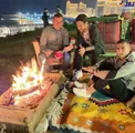 استراحت و گردش پرسپولیسی‌ها در کنار آتش!+عکس