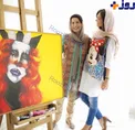 عکس کارتون مشهور روی مانتوی خانم بازیگر/عکس