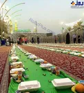 تصویری زیبا از سفره افطار در بین الحرمین