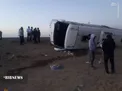 واژگونی اتوبوس با ۳۳ مصدوم در دامغان/عکس