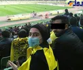 عکس/حضور مخفیانه یک زن در بازی فوتبال استقلال و سپاهان