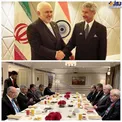 صبحانه کاری ظریف با وزیر خارجه هند +عکس