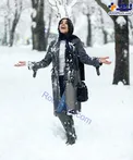 ژست عجیب و غریب خانم بازیگر در برف+عکس