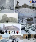 عکس/ بارش بی سابقه برف پایتخت ایتالیا را سفیدپوش کرد