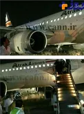 شكستن چرخ هواپيما هنگام فرود در فرودگاه مهرآباد+عكس