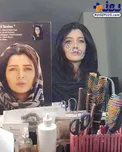ساره بیات در اتاق گریم سریال دل+عکس