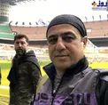 علی انصاریان و بازیگر معروف در استادیوم+عکس