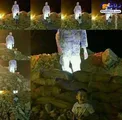 عکسی دردناک از مواجهه فرزند شهید با ماکت پدرش!