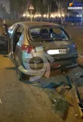 خسارت وحشتناک به یک خودرو بیرون از ورزشگاه فولادآرنا