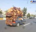 عجیب ترین نوع بارکشی با پراید+عکس