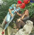 خانم بازیگر در کنار مجری معروف ایرانی در چین + عکس