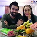 عکس/ بازیگر تازه عروس و همسرش در شب یلدا