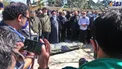 اقامه نماز بر پیکر مرحومه آزاده نامداری+عکس
