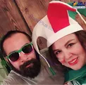 فوتبال دیدن شهره سلطانی و همسرش در منزل با تم پرچم!+عکس