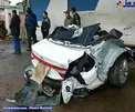 تصادف وحشتناك خودرو گران قیمت کره ای که باعث متلاشي شدن آن شد/عكس