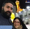 پوشش عجیب و متفاوت بهاره رهنما و همسرش در حرم امام رضا