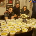 بازیگر زن ایرانی و نذر شله زردش+ عکس