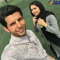 سلفی خانم بازیگر و آقای فوتبالیست روی چمن!