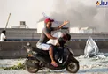 انتقال یک مجروح لبنانی با موتور/عکس