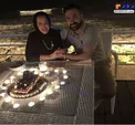 عکس عاشقانه دیده نشده بهاره رهنما و همسرش کنار آب