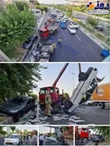 تصاویر وحشتناک از تصادف در بزرگراه شهید آوینی تهران