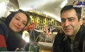 ژست عاشقانه زن و شوهر بازیگر در یک کافی شاپ/عکس