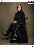مانتوی سنگ دوزی شده و زیبای خانم بازیگر+عکس