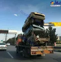 حمل خطرناک و غیر مجاز خودرو فرسوده! +عکس