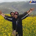 ژست شاد و خوشحال فاطمه گودرزی با پسرش در طبیعت/عکس
