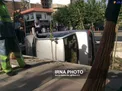 عکس/ سقوط عجیب یک دستگاه پراید به جوی آب!