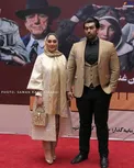 تیپ الهام حمیدی و همسرش در اکران مسخره باز+عکس
