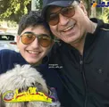 سلفی جالب بازیگر مشهور و پسرش