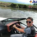 فوتبالیست ایرانی سوار بر قایق شخصی +عکس