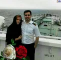 عکس/ تنها خدمه خانم کشتی سانچی در آغوش همسرش