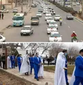 حضور ۴۳ عروس و داماد در راهپیمایی ٢٢ بهمن/عکس